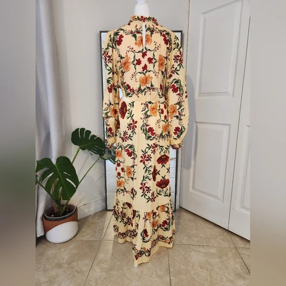 !!! Sale !! No Offer!! Farm Rio x Anthropologie Long-Sleeve Cutout Maxi Dress - Picture 12 of 17